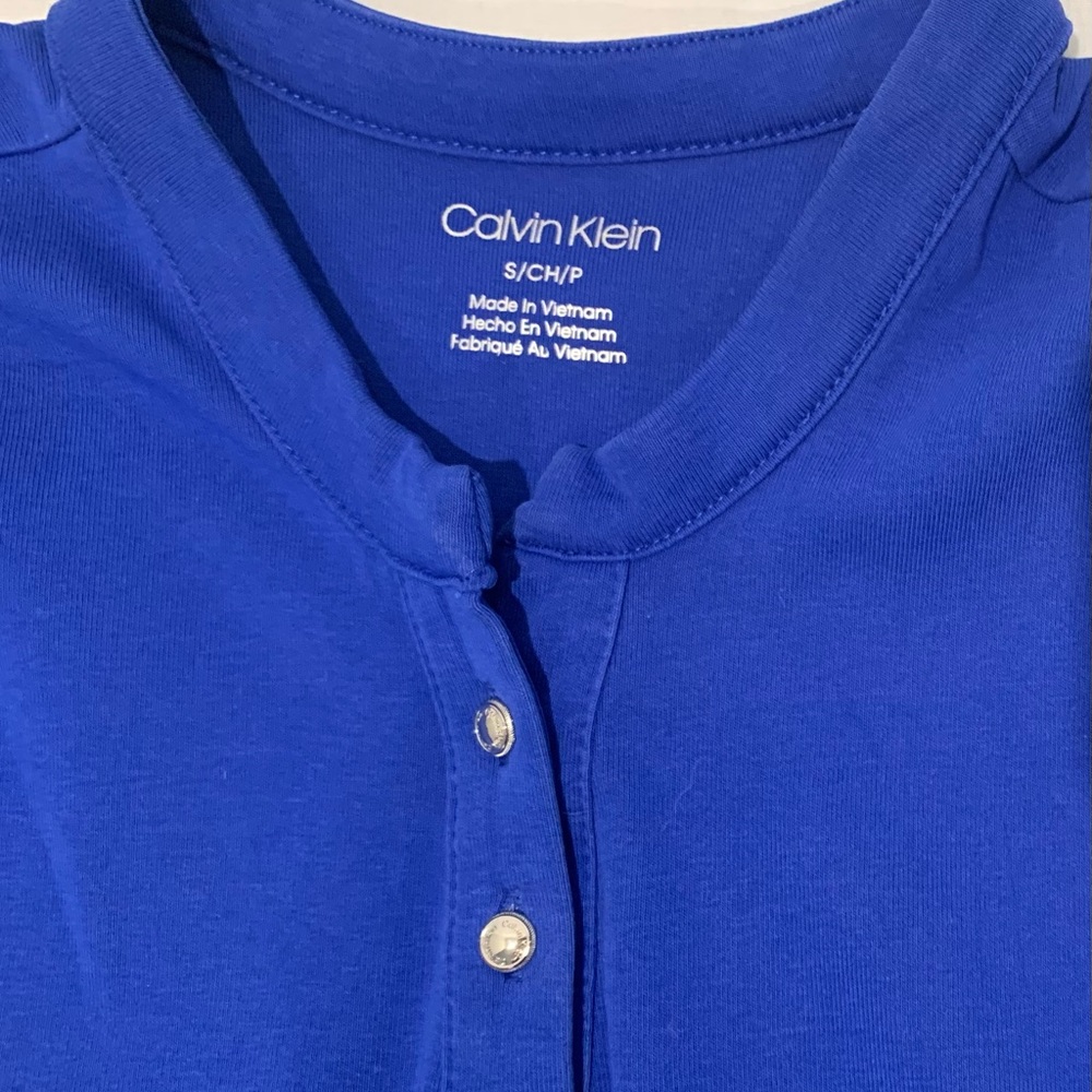 Women’s Calvin Klein Royal Blue & Orange Knit Tops Cap Sleeve Size S - Picture 5 of 6